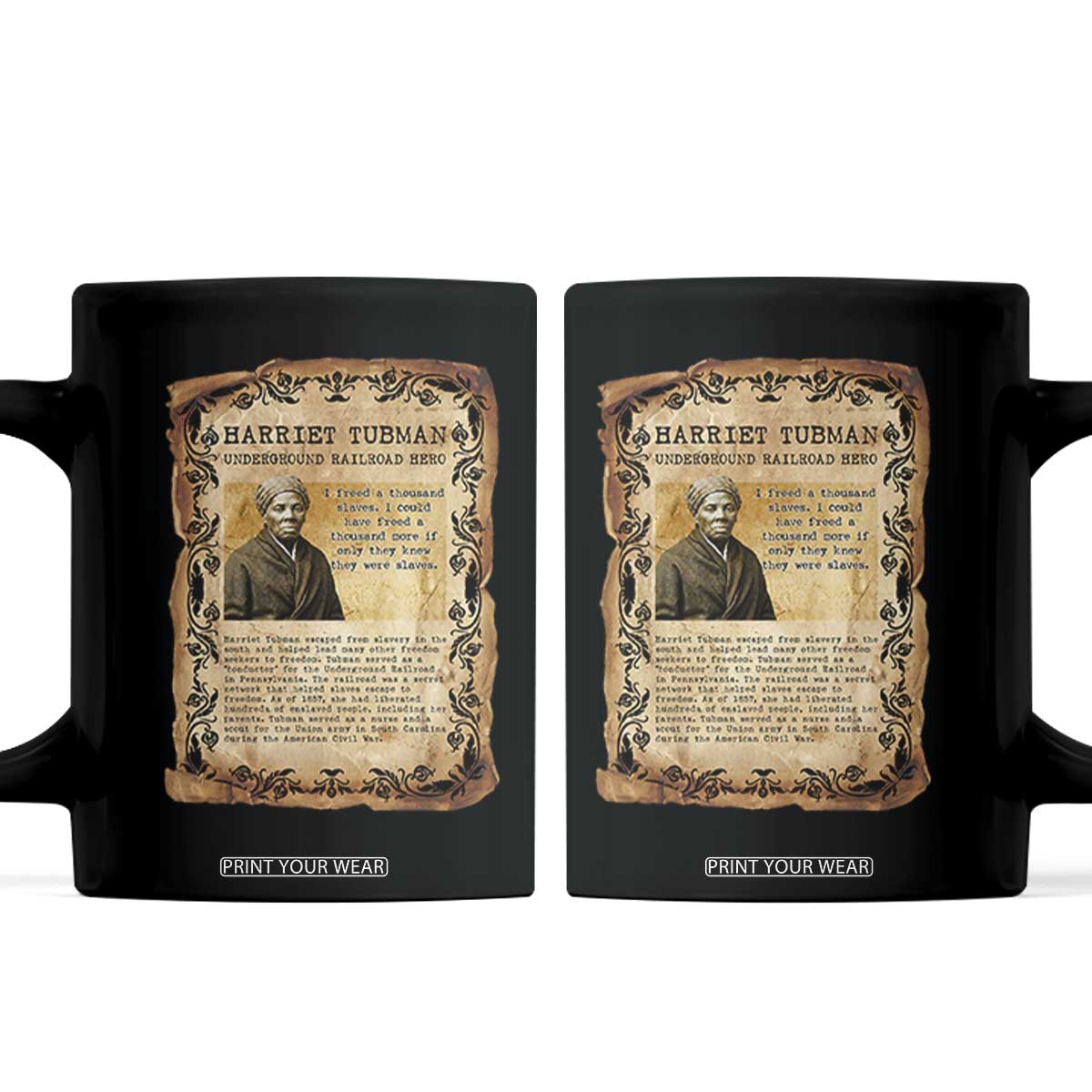 Harriet Tubman Coffee Mug Womens History Month Gift TS12 Black Print Your Wear