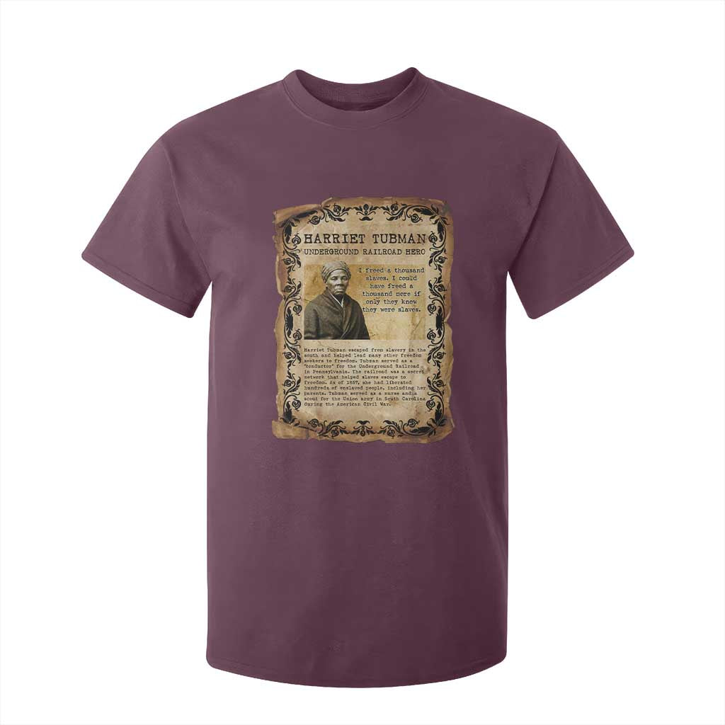 Harriet Tubman T Shirt For Kid Womens History Month Gift TS12 Maroon Print Your Wear