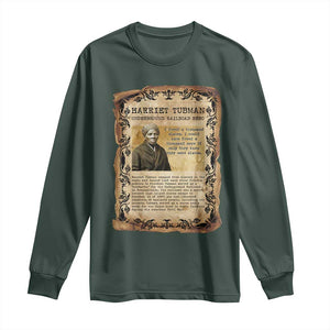 Harriet Tubman Long Sleeve Shirt Womens History Month Gift TS12 Dark Forest Green Print Your Wear