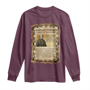 Harriet Tubman Long Sleeve Shirt Womens History Month Gift TS12 Maroon Print Your Wear
