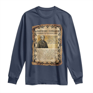 Harriet Tubman Long Sleeve Shirt Womens History Month Gift TS12 Navy Print Your Wear