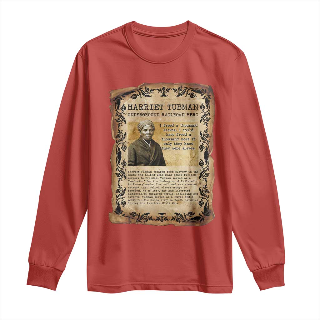 Harriet Tubman Long Sleeve Shirt Womens History Month Gift TS12 Red Print Your Wear
