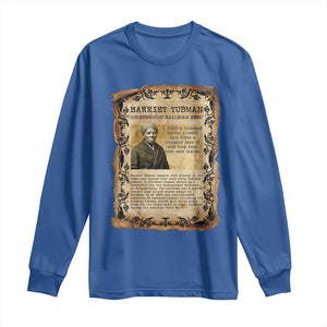 Harriet Tubman Long Sleeve Shirt Womens History Month Gift TS12 Royal Blue Print Your Wear