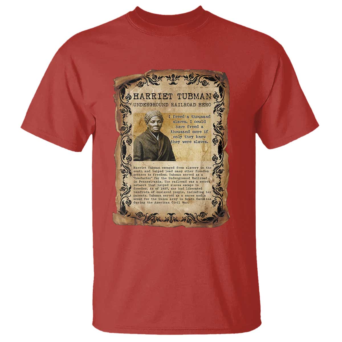 Harriet Tubman T Shirt Womens History Month Gift TS12 Red Print Your Wear