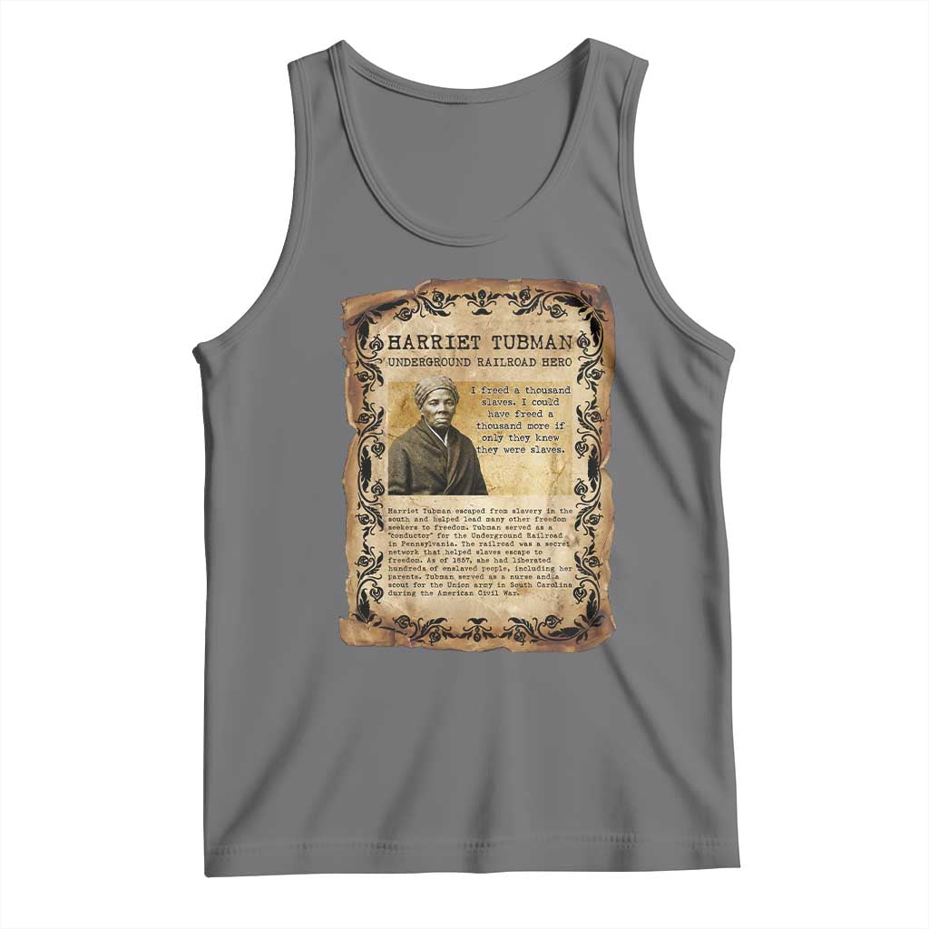 Harriet Tubman Tank Top Womens History Month Gift TS12 Black Heather Print Your Wear