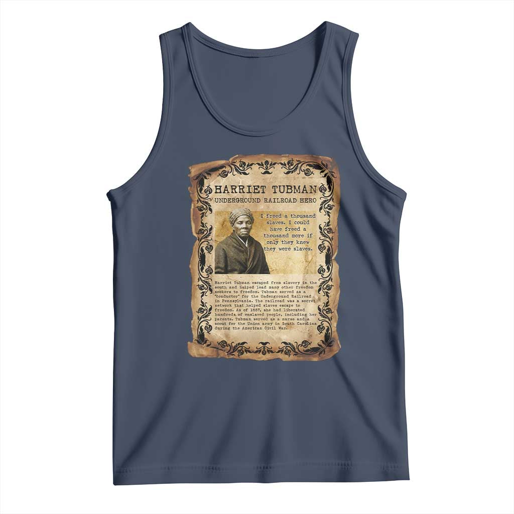 Harriet Tubman Tank Top Womens History Month Gift TS12 Navy Print Your Wear