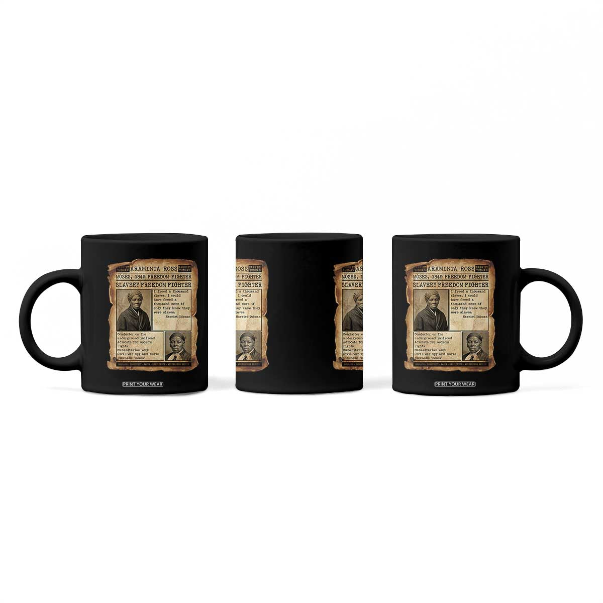 Harriet Tubman Newspaper Coffee Mug Slavery Freedom Fighter Historical TS12 Print Your Wear