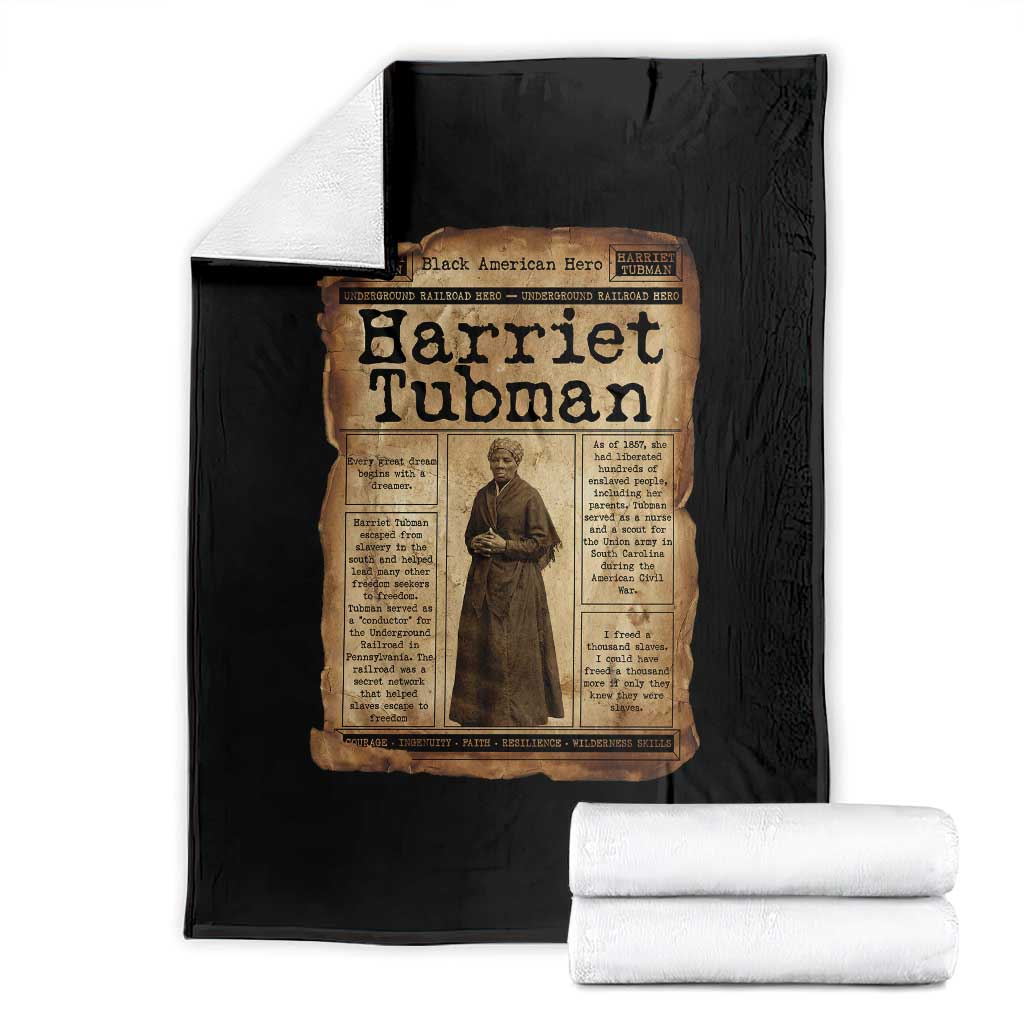 Harriet Tubman Newspaper Throw Blanket Strong Black Woman Leader Gift TS12 Black Print Your Wear
