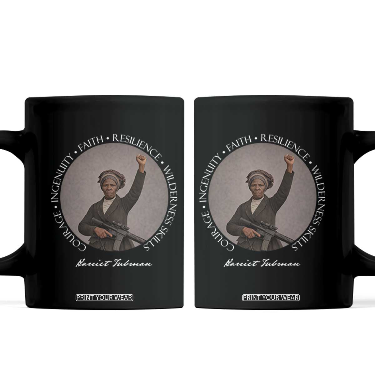 Harriet Tubman Leadership Coffee Mug Feminist History Gift TS12 Black Print Your Wear
