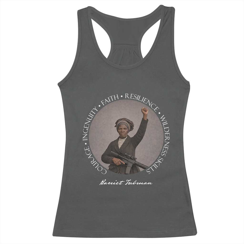 Harriet Tubman Leadership Racerback Tank Top Feminist History Gift TS12 Dark Heather Print Your Wear