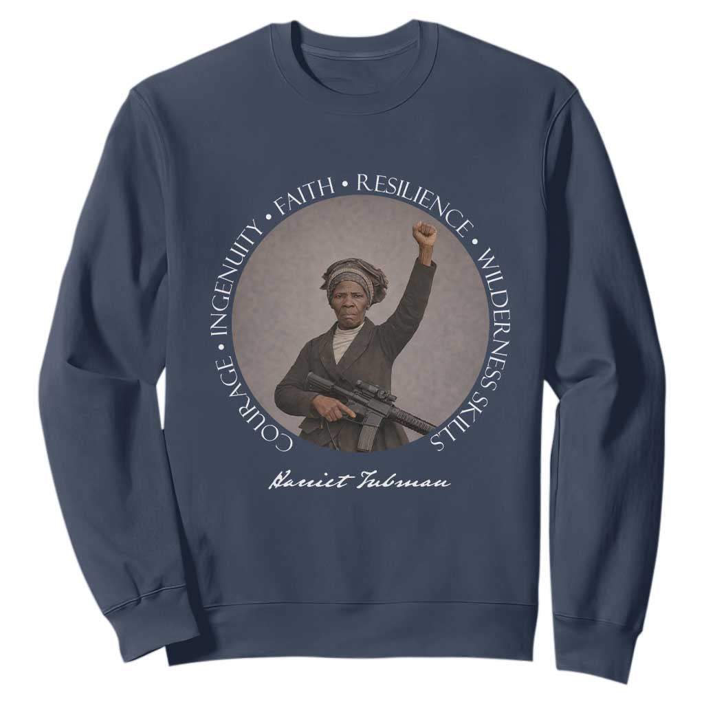 Harriet Tubman Leadership Sweatshirt Feminist History Gift TS12 Navy Print Your Wear