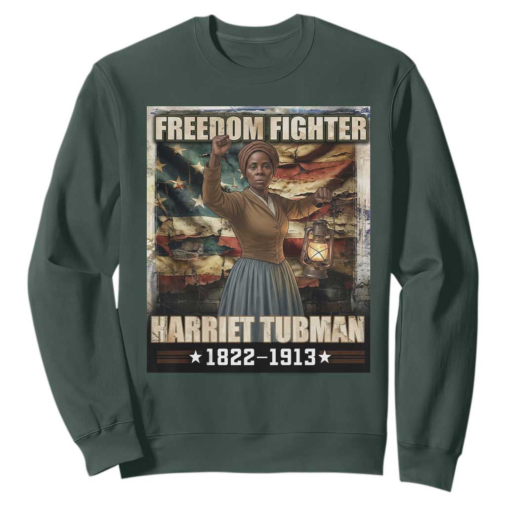 Harriet Tubman Sweatshirt Black History African American Leader Gift TS12 Dark Forest Green Print Your Wear