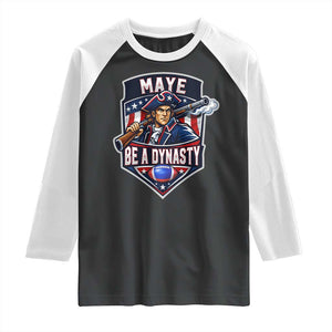 Maye Be A Dynasty Raglan Shirt Quarterback Football Fan TS12 Black White Print Your Wear