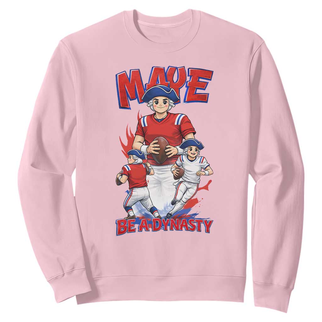 Maye Be A Dynasty Sweatshirt Funny QB Football Fan TS12 Light Pink Print Your Wear