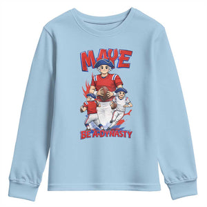 Maye Be A Dynasty Youth Sweatshirt Funny QB Football Fan TS12 Light Blue Print Your Wear