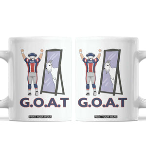 Number Ten Mirror Goat Coffee Mug Football Lover Gift TS12 White Print Your Wear