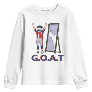 Number Ten Mirror Goat Youth Sweatshirt Football Lover Gift TS12 White Print Your Wear
