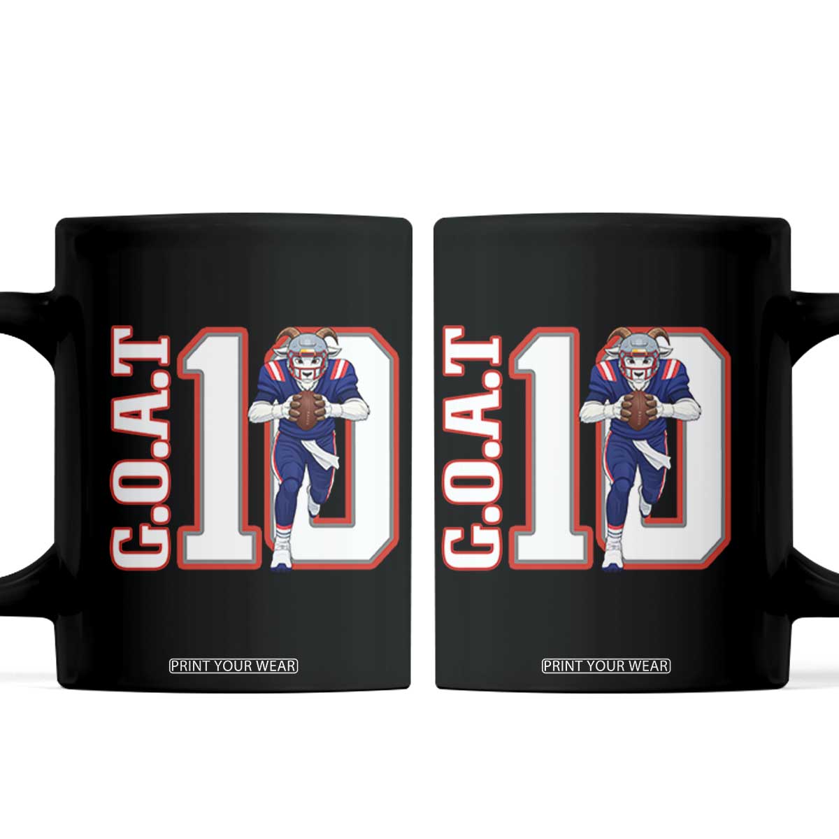 Number Ten Football Quarterback Fan Coffee Mug TS12 Black Print Your Wear