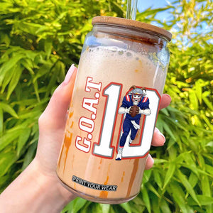 Number Ten Football Quarterback Fan Glass Can TS12 Black Print Your Wear