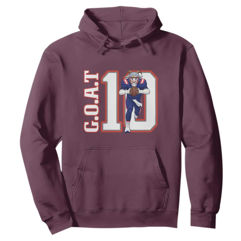 Number Ten Football Quarterback Fan Hoodie TS12 Maroon Print Your Wear