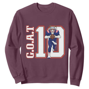 Number Ten Football Quarterback Fan Sweatshirt TS12 Maroon Print Your Wear
