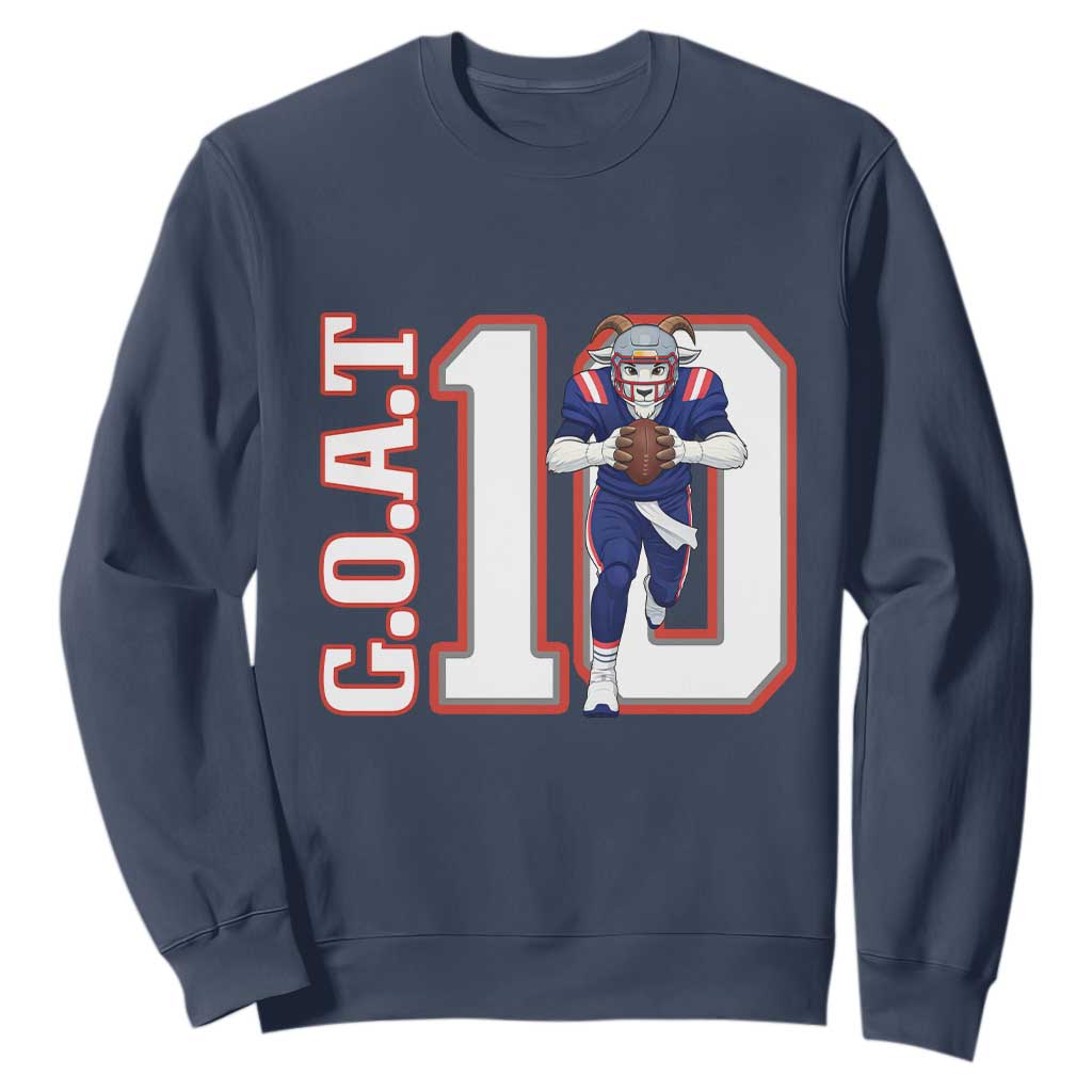 Number Ten Football Quarterback Fan Sweatshirt TS12 Navy Print Your Wear