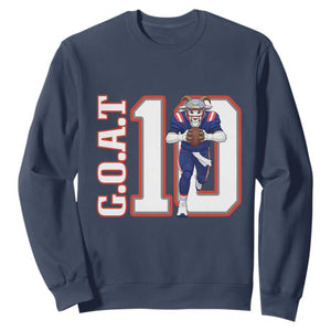Number Ten Football Quarterback Fan Sweatshirt TS12 Navy Print Your Wear