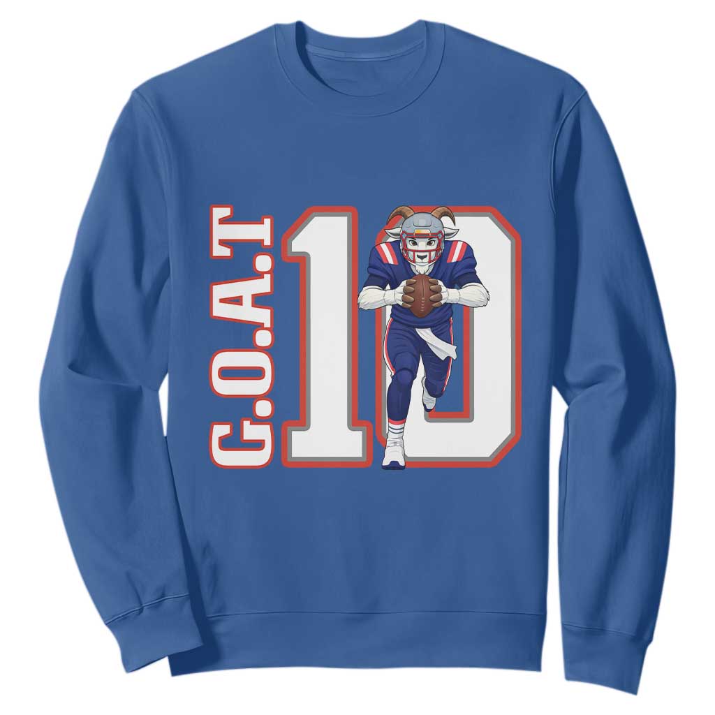 Number Ten Football Quarterback Fan Sweatshirt TS12 Royal Blue Print Your Wear