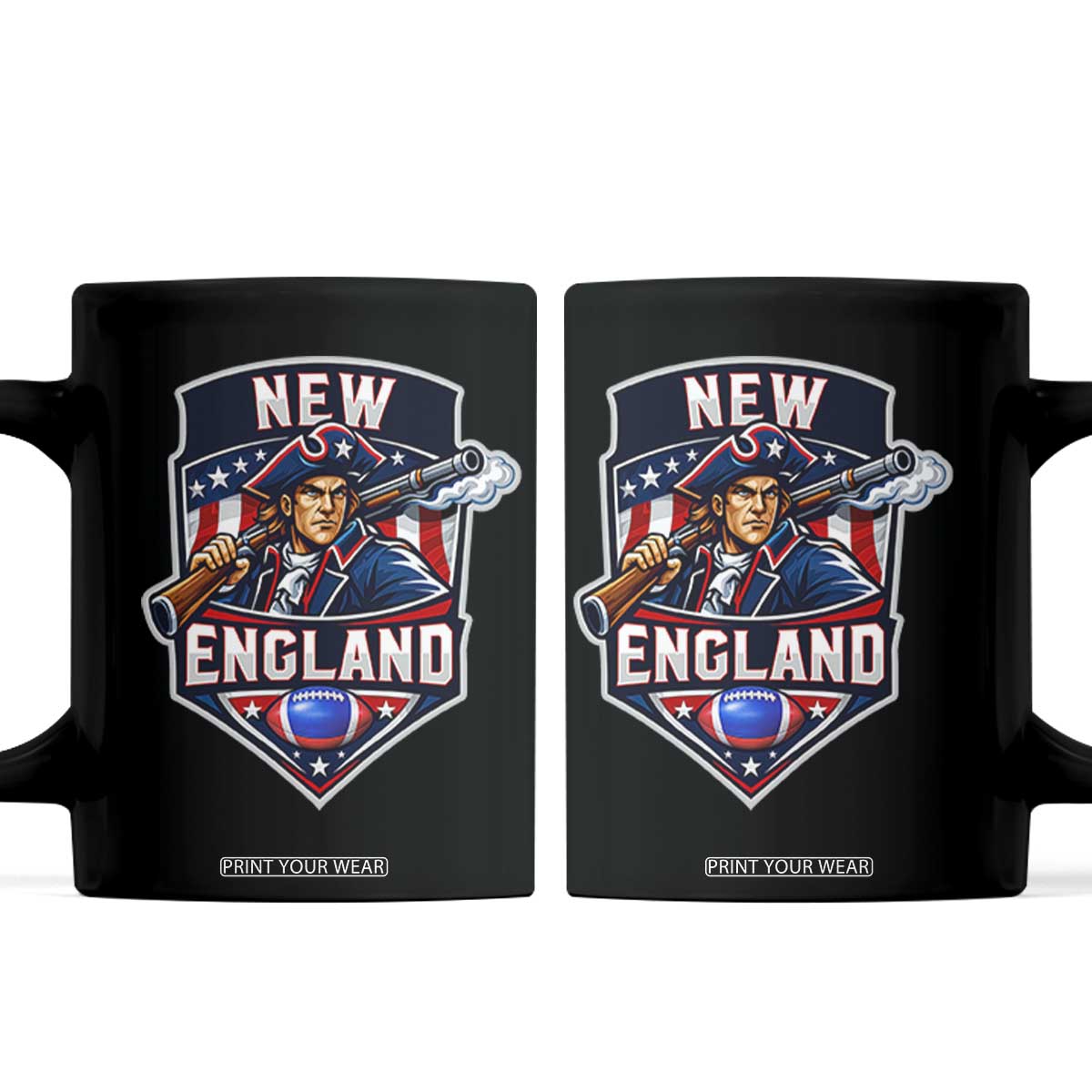 Red Blue White Sport Fan Coffee Mug Football Lover Gift TS12 Black Print Your Wear