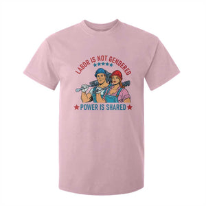 Labor Day Union Strong Feminism T Shirt For Kid Labor Is Not Gendered Power Is Shared TS12 Light Pink Print Your Wear