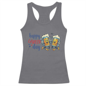 Happy Labeer Day Racerback Tank Top Funny Labor Day Beer Union Worker Humor TS12 Charcoal Print Your Wear
