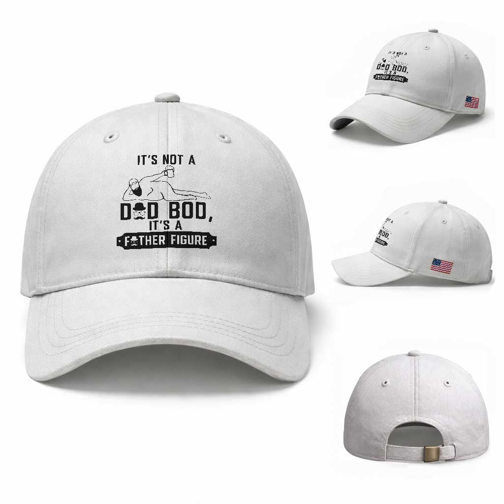Funny Dad Baseball Cap It Is Not A Dad Bod It Is A Father Figure TS12 Baseball Cap Universal Fit White Print Your Wear