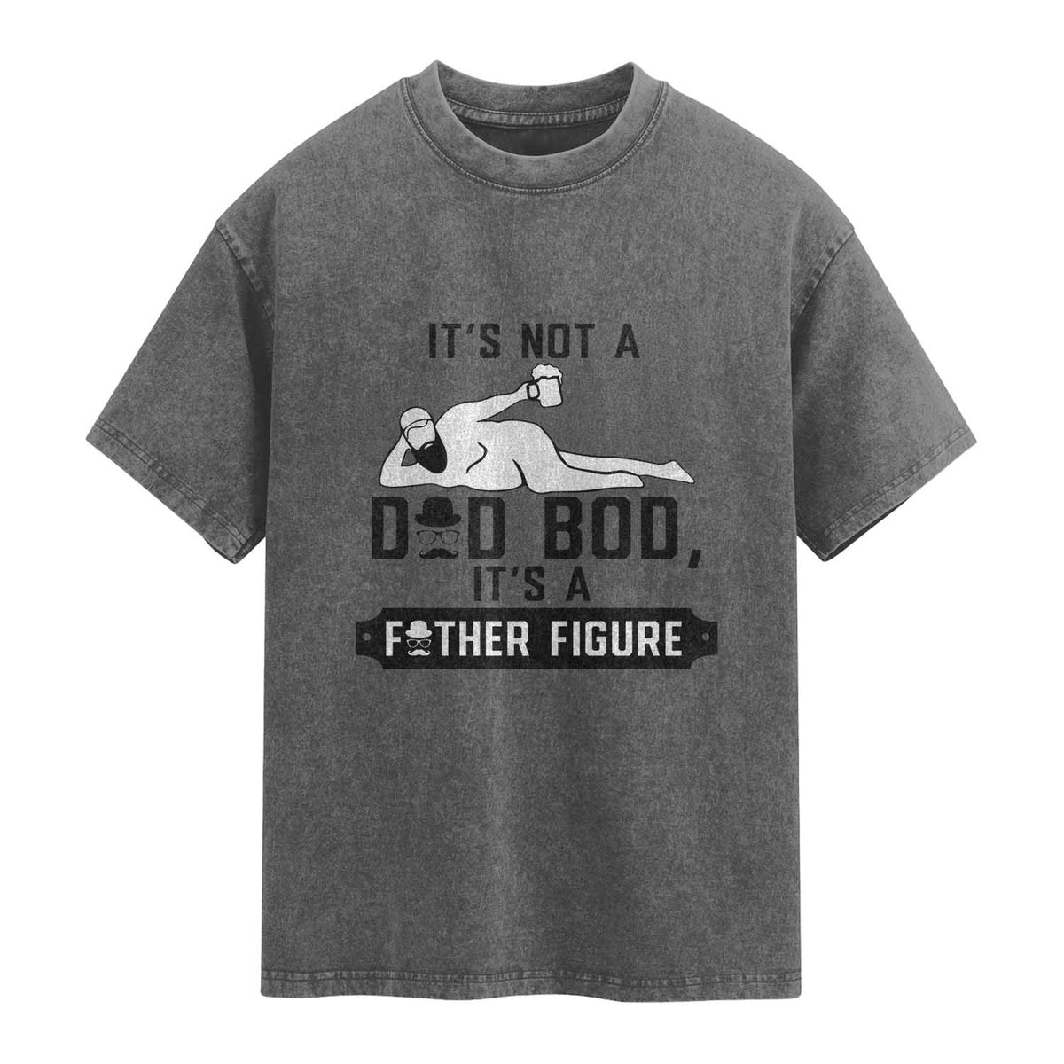 Funny Dad Washed Cotton T-Shirt It Is Not A Dad Bod It Is A Father Figure