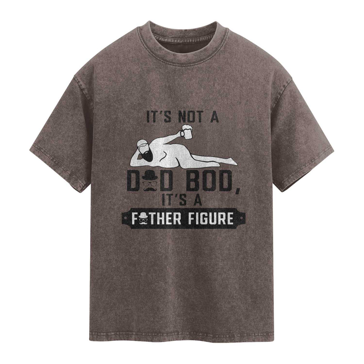Funny Dad Washed Cotton T-Shirt It Is Not A Dad Bod It Is A Father Figure