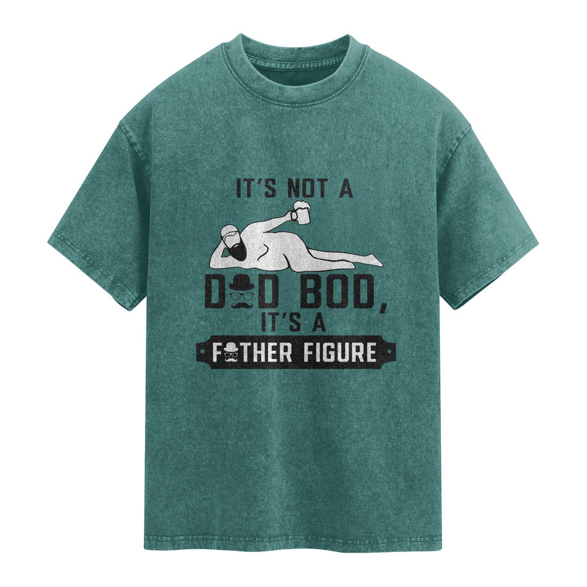 Funny Dad Washed Cotton T-Shirt It Is Not A Dad Bod It Is A Father Figure