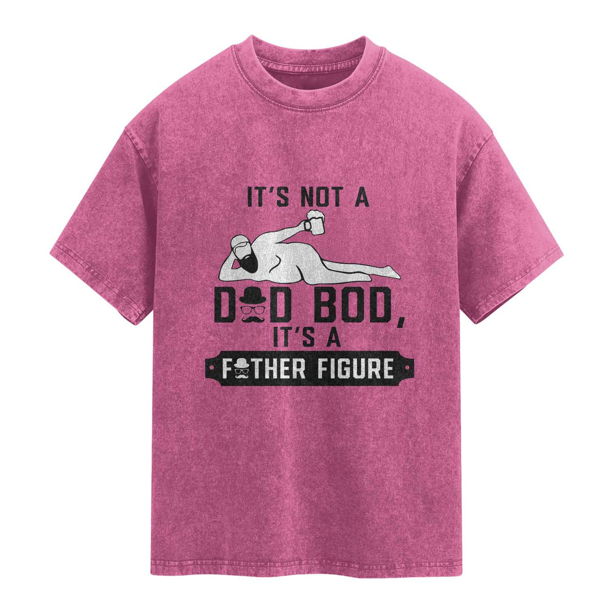 Funny Dad Washed Cotton T-Shirt It Is Not A Dad Bod It Is A Father Figure