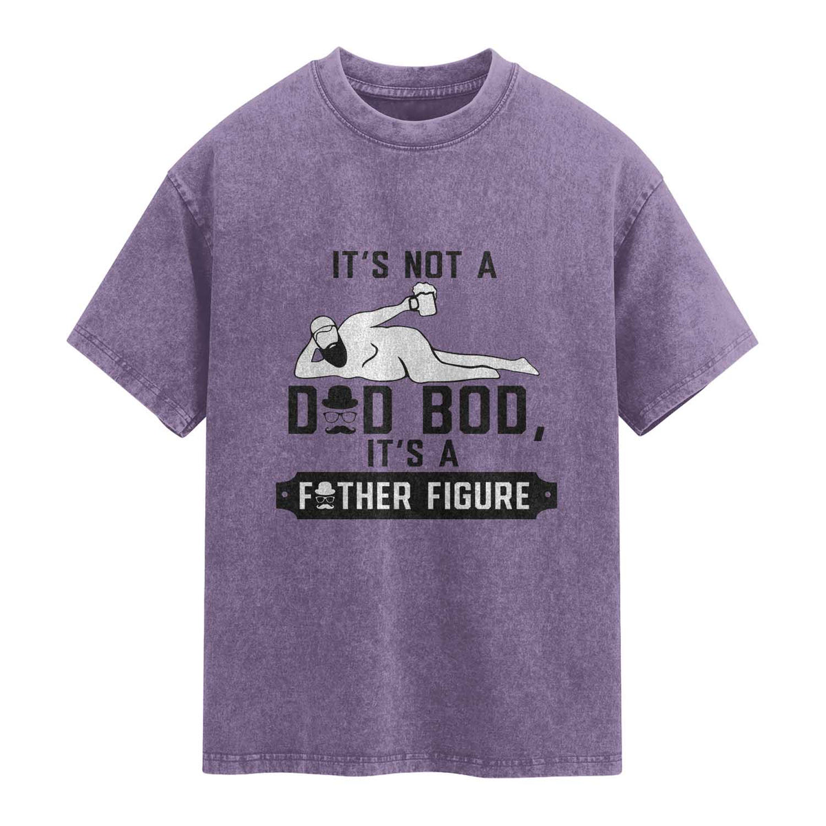 Funny Dad Washed Cotton T-Shirt It Is Not A Dad Bod It Is A Father Figure