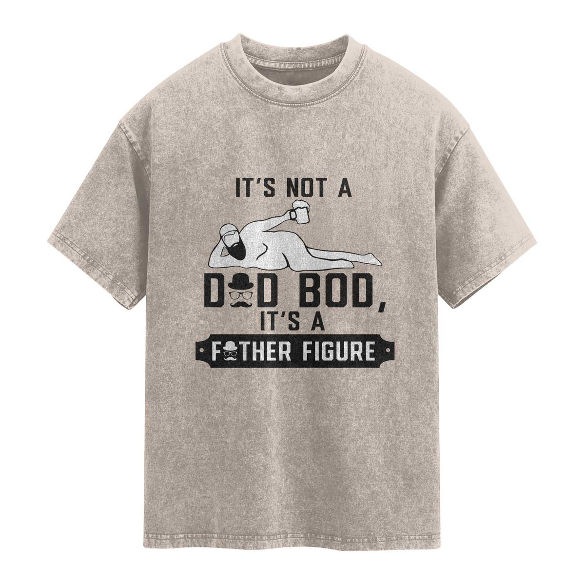 Funny Dad Washed Cotton T-Shirt It Is Not A Dad Bod It Is A Father Figure