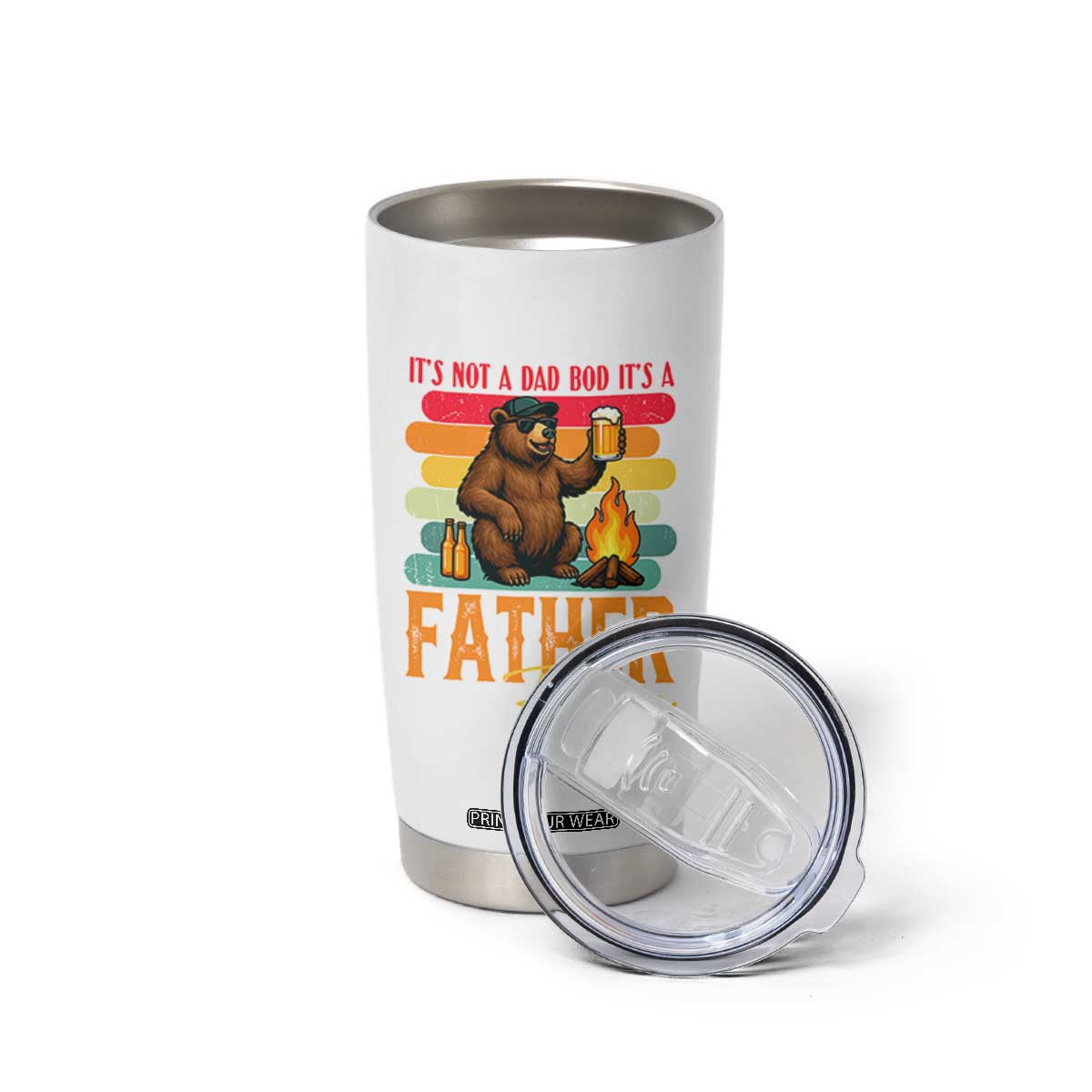 Funny Bear Dad Tumbler Cup It Is Not A Dad Bod It Is A Father Figure TS12 Print Your Wear