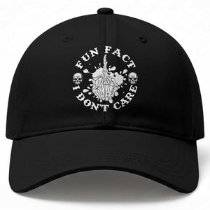 Dark Humor Skeleton Fun Fact I Do Not Care Vibe Baseball Cap TS12 Print Your Wear