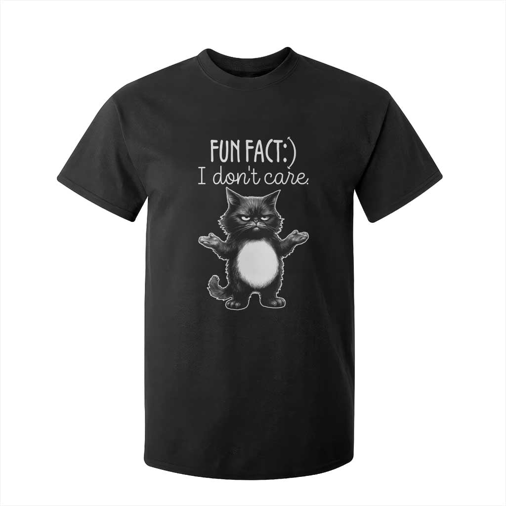Funny Cat Lover T Shirt For Kid Fun Fact I Do Not Care Quote TS12 Black Print Your Wear