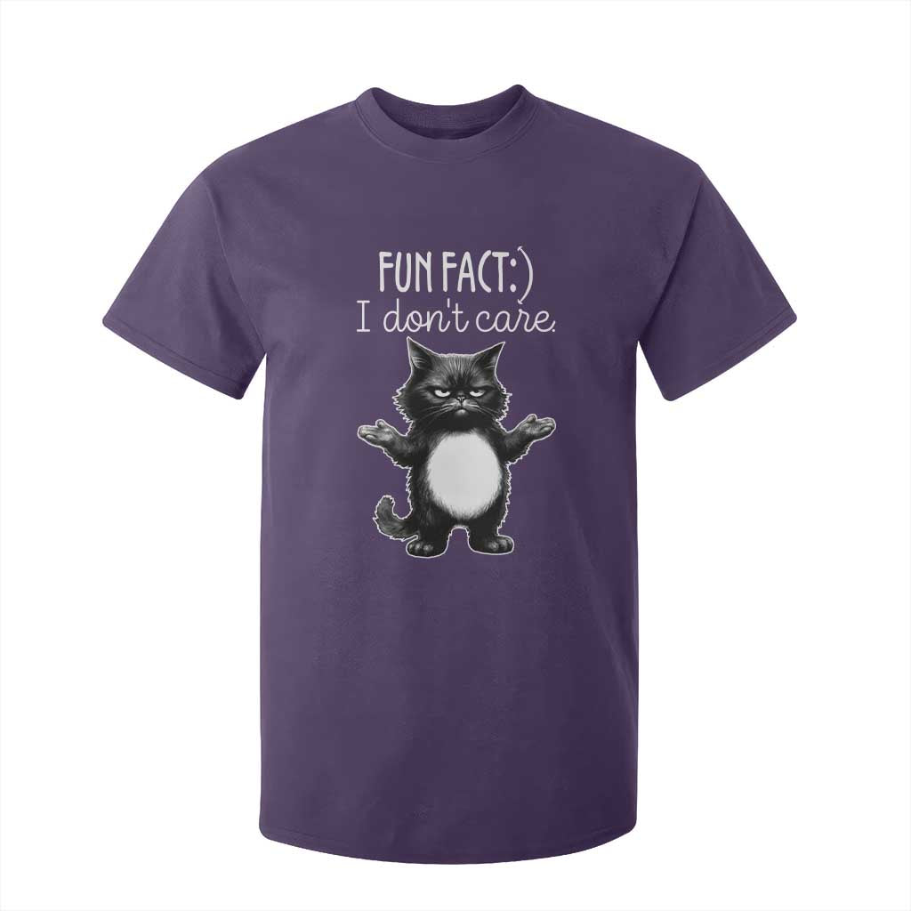 Funny Cat Lover T Shirt For Kid Fun Fact I Do Not Care Quote TS12 Purple Print Your Wear