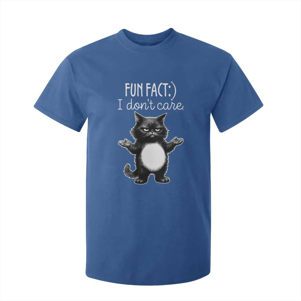 Funny Cat Lover T Shirt For Kid Fun Fact I Do Not Care Quote TS12 Royal Blue Print Your Wear