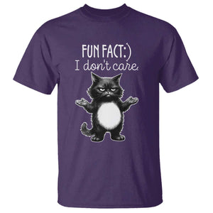 Funny Cat Lover T Shirt Fun Fact I Do Not Care Quote TS12 Purple Print Your Wear
