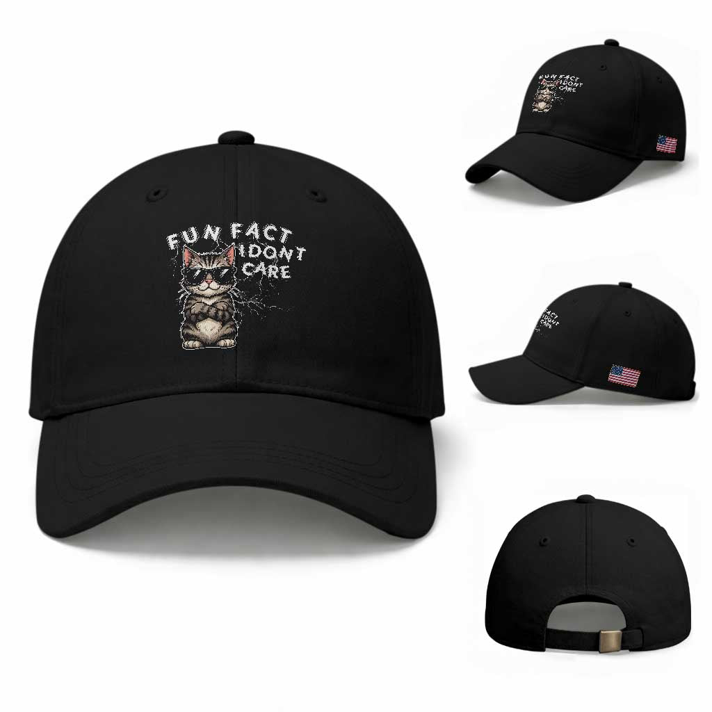 Fun Fact I Do Not Care Baseball Cap Grumpy Cat Lover TS12 Baseball Cap Universal Fit Black Print Your Wear