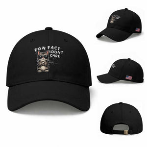Fun Fact I Do Not Care Baseball Cap Grumpy Cat Lover TS12 Baseball Cap Universal Fit Black Print Your Wear
