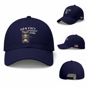 Fun Fact I Do Not Care Baseball Cap Grumpy Cat Lover TS12 Baseball Cap Universal Fit Dark Blue Print Your Wear