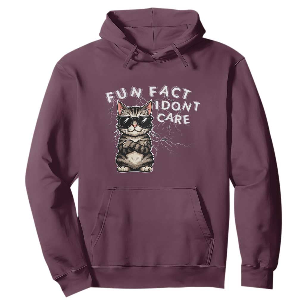 Fun Fact I Do Not Care Hoodie Grumpy Cat Lover TS12 Maroon Print Your Wear