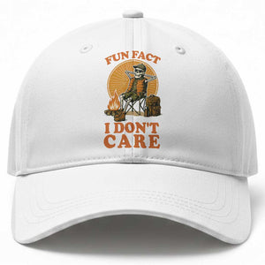 Fun Fact I Do Not Care Baseball Cap Funny Skeleton TS12 Print Your Wear