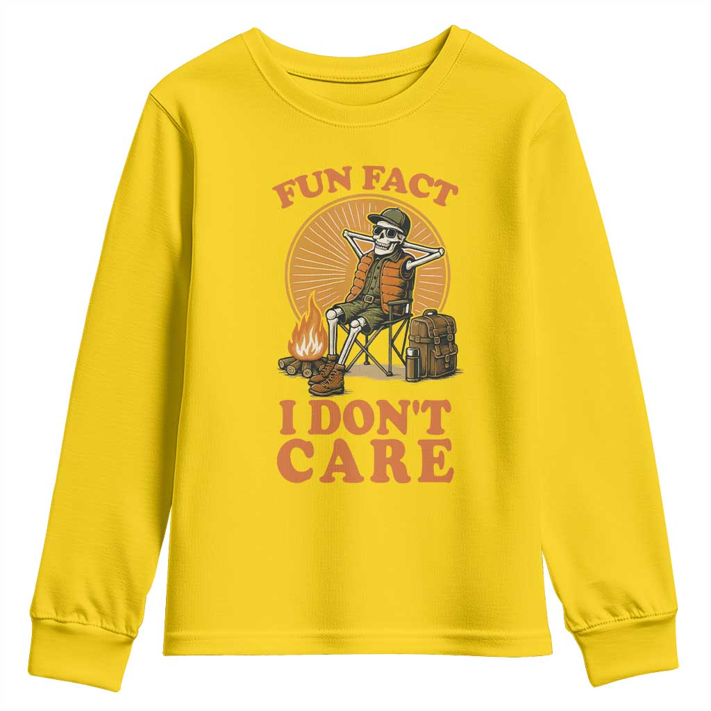 Fun Fact I Do Not Care Youth Sweatshirt Funny Skeleton TS12 Daisy Print Your Wear